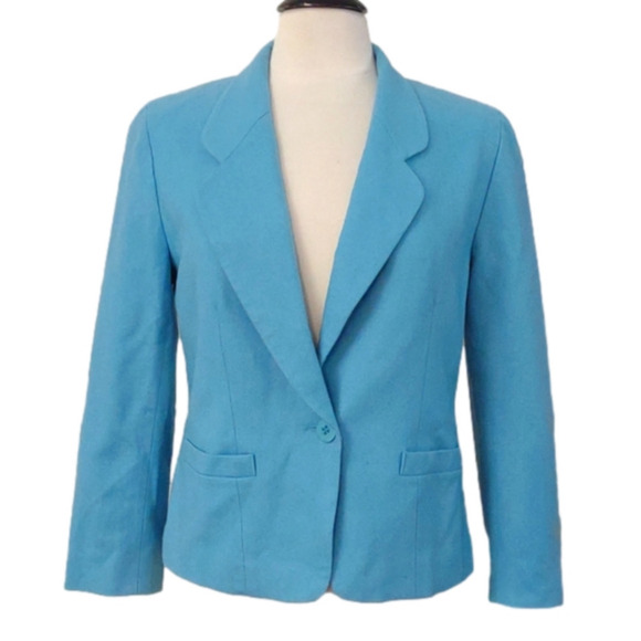 Pendleton Wool Blazer Pendleton Jacket Blue Crop - Picture 1 of 11